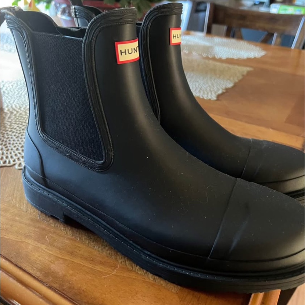 Hunter Men's Black Rain Boots